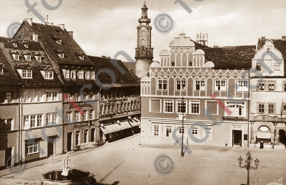 Marktplatz in Weimar I Market Square in Weimar - Foto foticon-simon-169-056-sw.jpg | foticon.de - Bilddatenbank für Motive aus Geschichte und Kultur